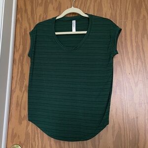 Athleta Cloudlight Stratus Tee Green Stripe XS
